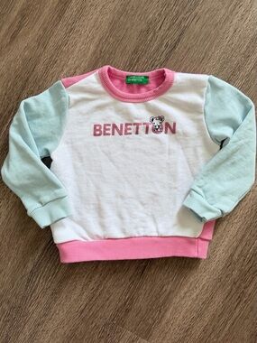United Colors of Benetton Girls 18-24 months 2T Sweatshirt sparkly 100% cotton